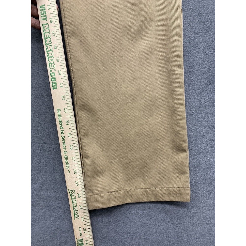 IZOD American Chino Pants Mens 32X32 Khaki Straight Fit Flat Front Pockets - Picture 8 of 16